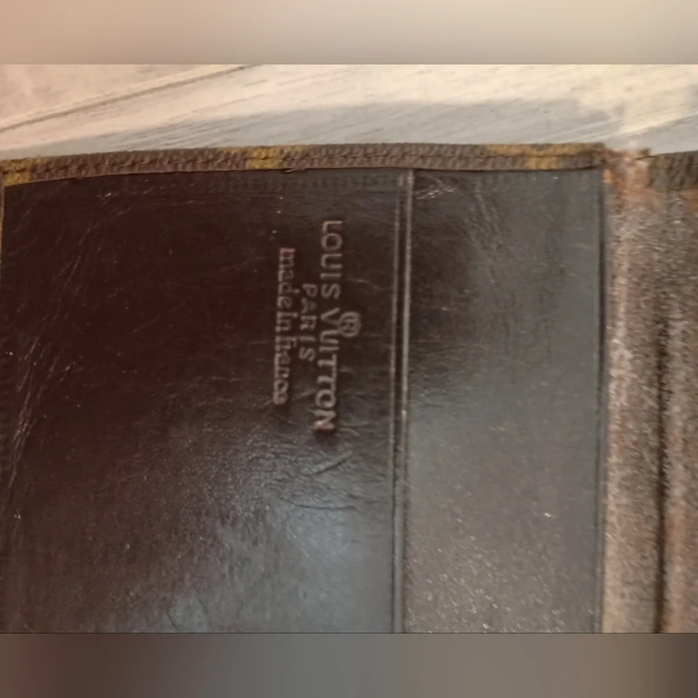 LOUIS VUITTON Monogram Porte Monnaie Credit Long Wallet Brown/ Check Holder